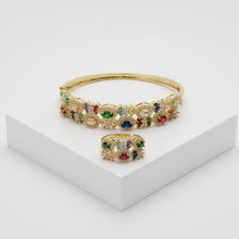Colorful Regal Gemstone Bracelet and Ring Set