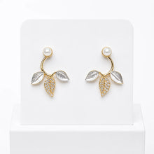 Gold Plated White Pearl Earring Set