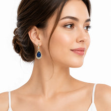 Royal Sapphire Teardrop Dangle Earrings