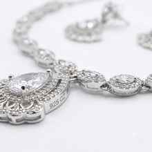 Teardrop Halo Necklace and Earring Set