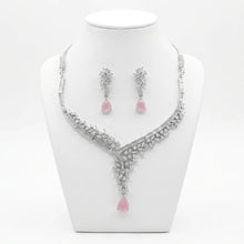 Floral Cascade Pink Teardrop Jewelry Set