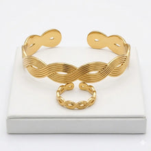 Twisted Wave Cuff and Ring Set