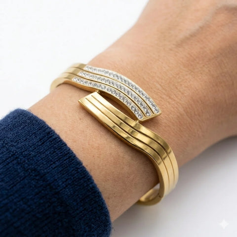 Sleek Wave Cuff Bracelet