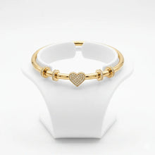 Sparkling Heart Charm Bangle