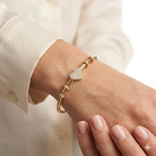 Sparkling Heart Charm Bangle
