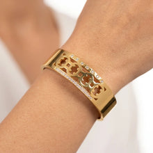 Geometric Openwork Bangle with Pave Accents