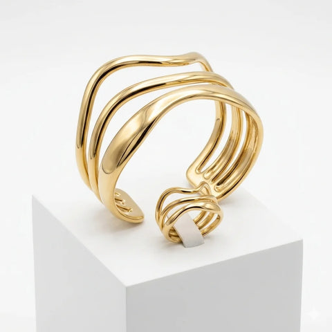 Fluid Wave Cuff & Ring Set