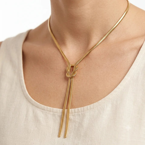 Golden Knot Statement Necklace