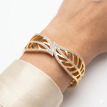 Elegant Leaf Motif Cuff Bracelet