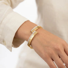 Geometric Patterned Open Cuff Bracelet