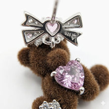 Teddy Bear Heart Drop Earrings