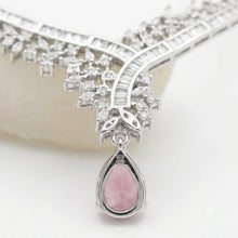 Floral Cascade Pink Teardrop Jewelry Set
