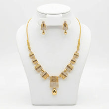 Geometric Filigree Drop Necklace Set
