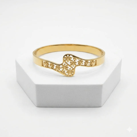 Floral Cutout Cuff Bracelet