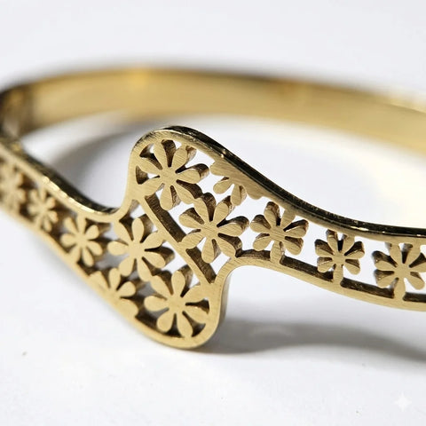 Floral Cutout Cuff Bracelet
