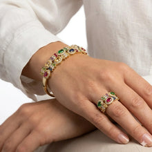 Colorful Regal Gemstone Bracelet and Ring Set