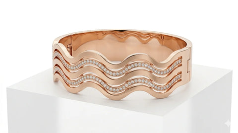 Wave Pattern Sparkling Bangle