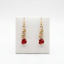 Golden With Red Pearl Chandelier Earrings