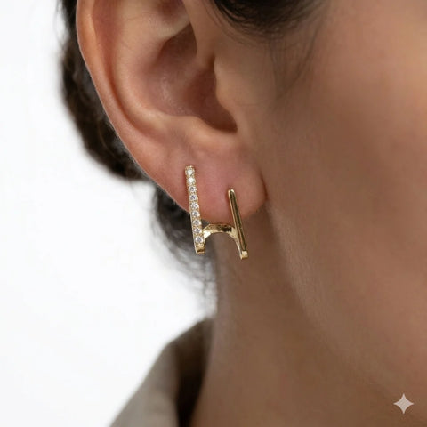 Modern Geometric Ear Cuff Earrings