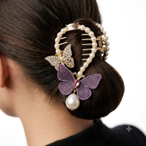 The Enchanted Butterfly Pearl Claw Clip
