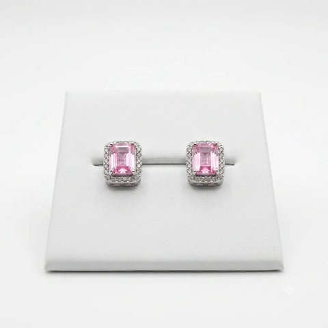 Elegant Pink Stone Earring