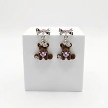 Teddy Bear Heart Drop Earrings
