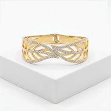 Elegant Leaf Motif Cuff Bracelet