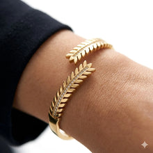 Leaf Motif Open Cuff Bracelet