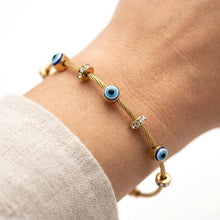 Evil Eye Charm Cable Bracelet