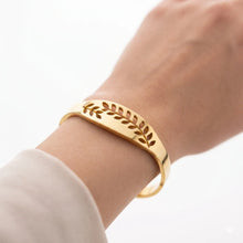 Leafy Cutout Cuff Bracelet