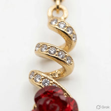 Golden With Red Pearl Chandelier Earrings