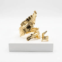 Organic Leaf Cuff and Ring Set
