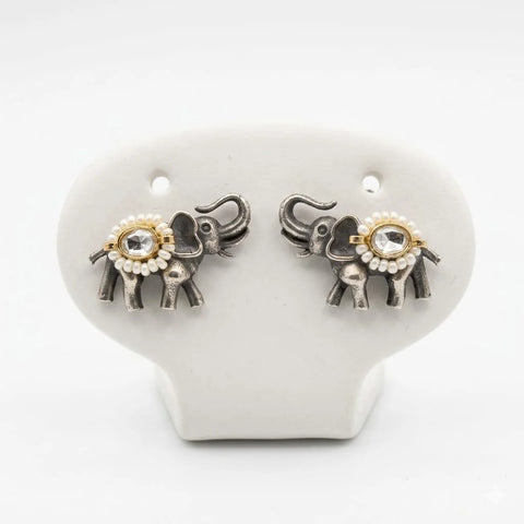 Elephant Motif Stud Earrings