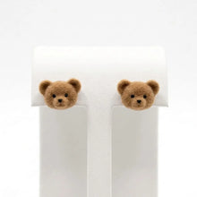 Fuzzy Bear Stud Earrings