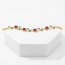 Floral Tulip Bracelet with Leaf Accents
