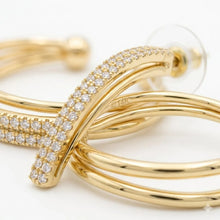 Triple Band Pave Hoop Earrings