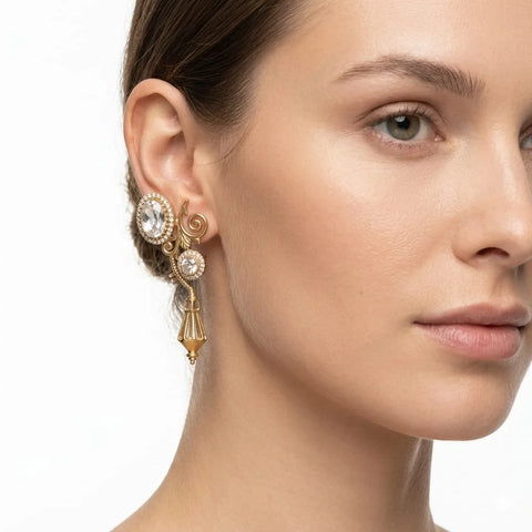 Ornate Swirl Filigree Drop Earrings