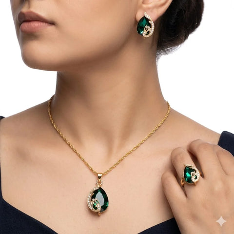 Elegant Teardrop Filigree Jewelry Set
