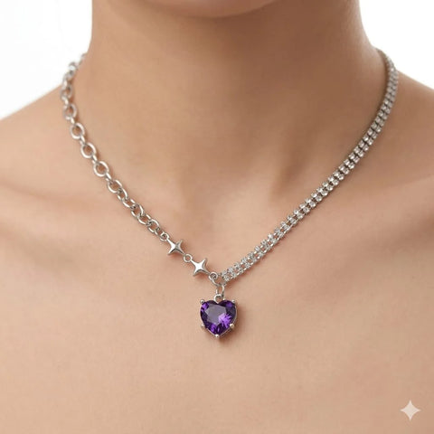 Starry Heart Charm Necklace