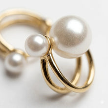 Double Hoop Pearl Stud Earrings