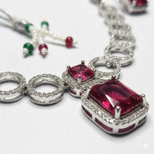 Elegant Halo Circle Necklace Set