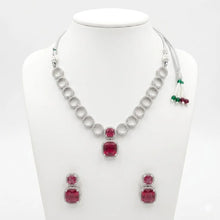 Elegant Halo Circle Necklace Set