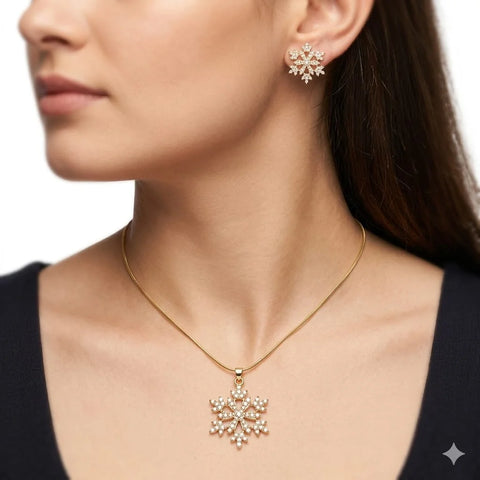 Snowflake Pendant and Earring Set