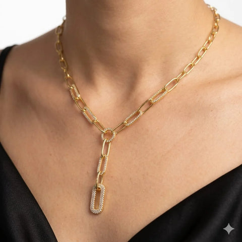 Elegant Link Drop Necklace