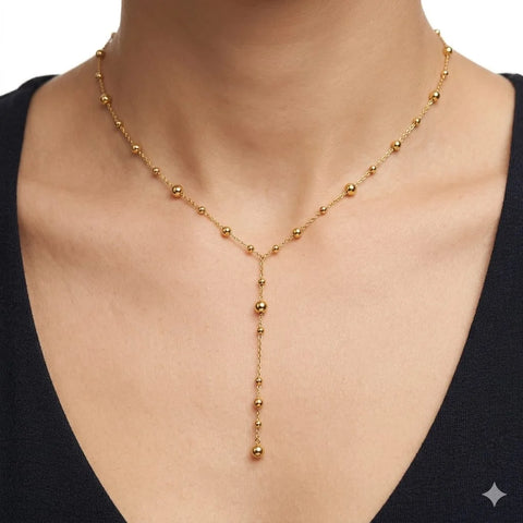 Elegant Beaded Y-Chain Necklace