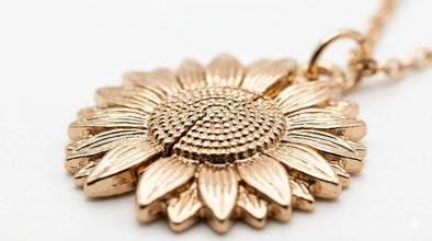 Sunflower Charm Pendant Openable Necklace