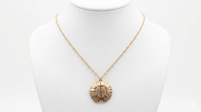 Sunflower Charm Pendant Openable Necklace