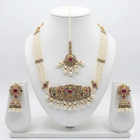 Regal Multilayer Pearl Choker Set