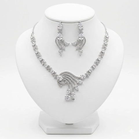 Elegant Cascading Teardrop Necklace Set