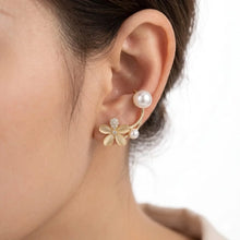 Floral Pearl Accent Ear Cuffs